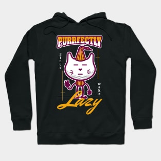 cute cat lazy purrfectly lazy Hoodie